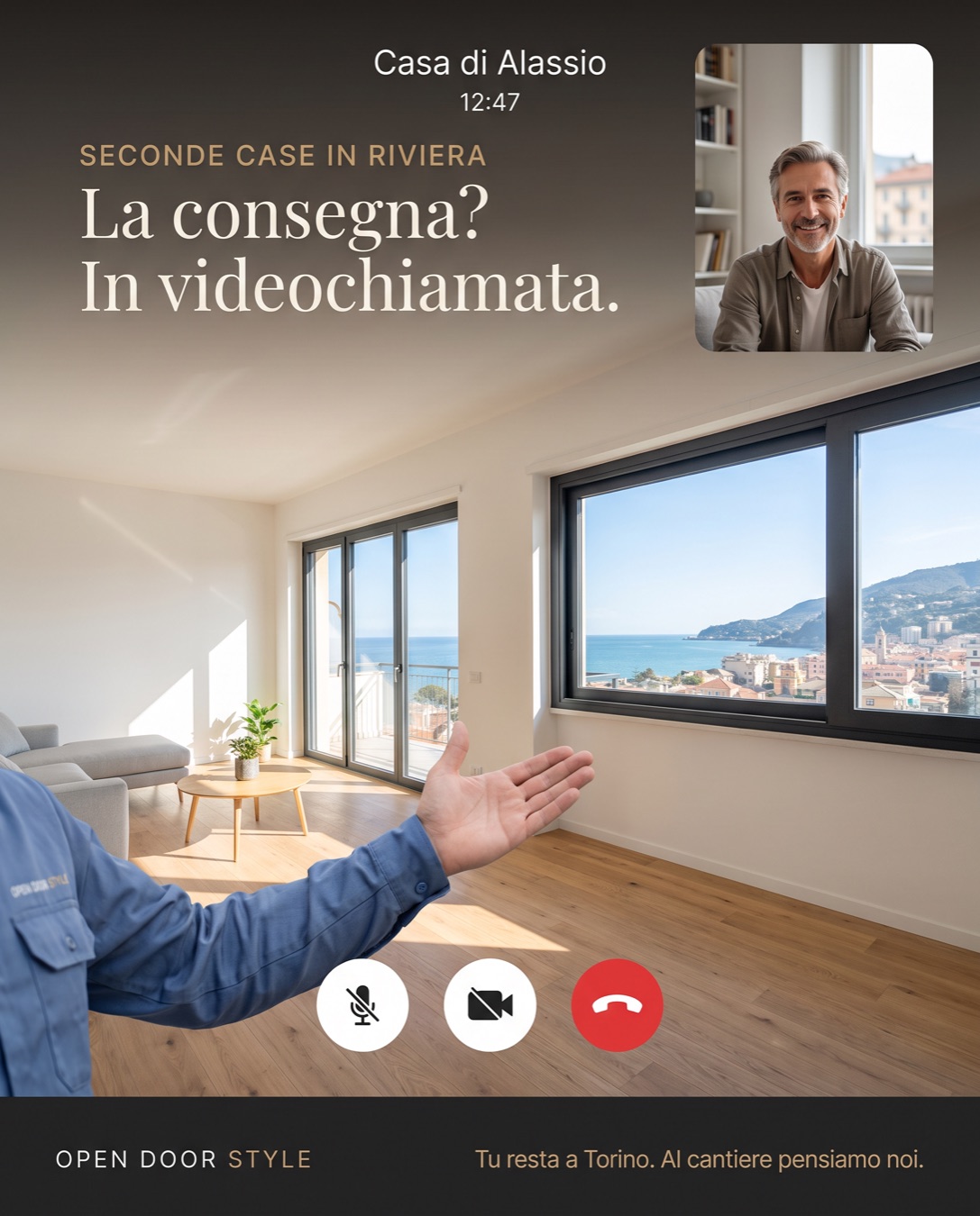Consegna in videochiamata di una seconda casa ad Alassio con serramenti appena installati